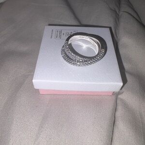 Pandora Timeless Pavé Crossover Dual Band Ring